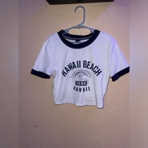 White Short Sleeve Crop Top